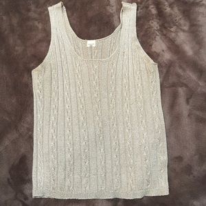 Colon Women’s Gold Cable Knit Tank Top Small